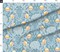 Blue Flowers Floral Citrus Damask Mustard Italian Botanical Agapanthus Large Scale Custom Printed Fabric by Spoonflower Various Fabrics by the Yard or Fat Quarter